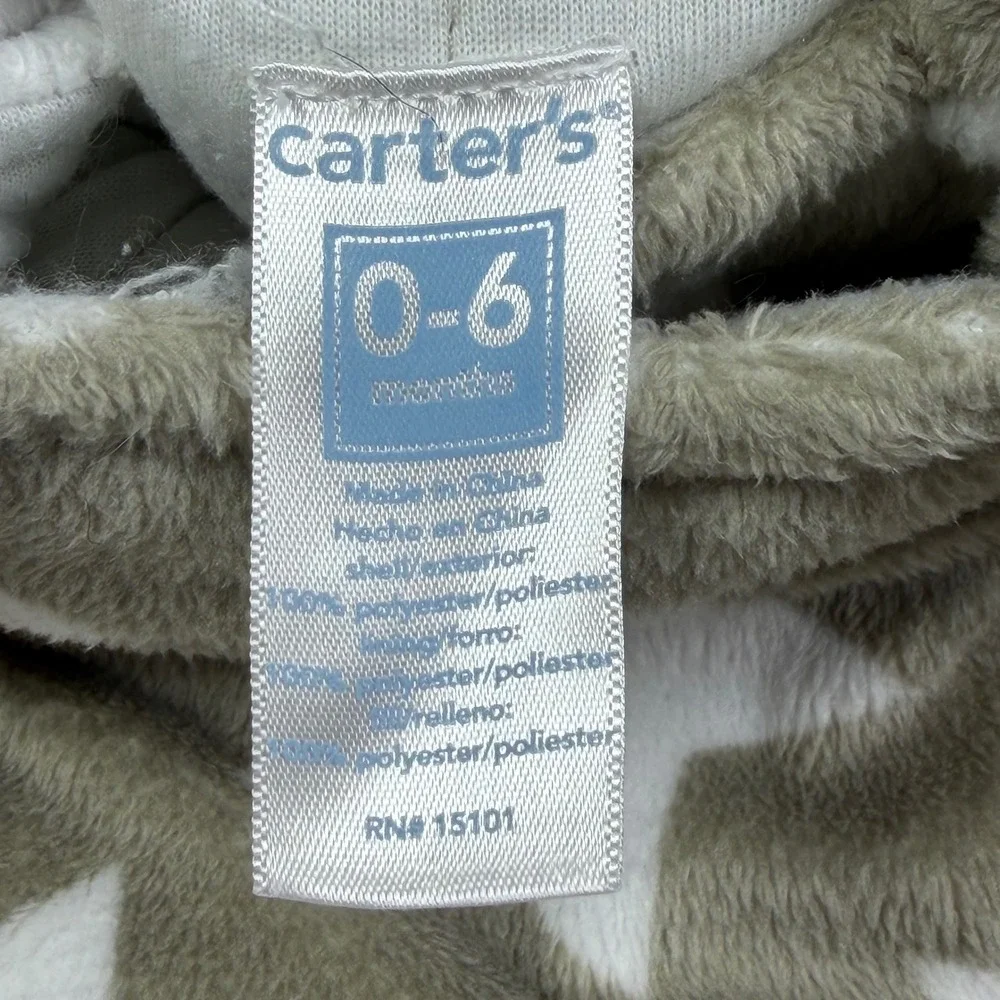 Carter's Bunting Star Print Fleece Cozycore Winter Wear Cozy Pram Suit Kids 0-6M